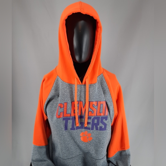 New Clemson University Tigers Hoodie Sweater Men's 2XL Spell Out Paw Fleece - Picture 3 of 9